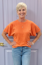 The C&M Wide Sleeve Slub Cotton Tee (Papaya)