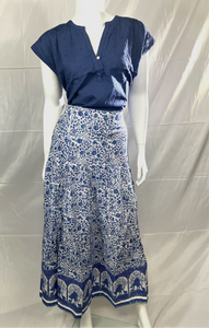 The Cecily Skirt (Blue Motif)