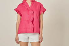 The Mindy Linen Top (Fuchsia)