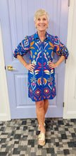 The Ava Dress (Cobalt Ikat)