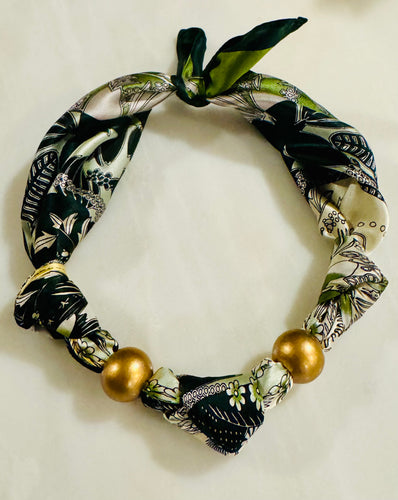 Scarf Necklace (Green w/Envy)