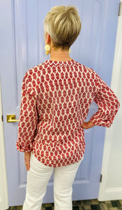 The Maria Top (Red Blockprint)