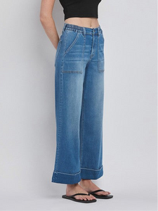 The Kris Wide Leg Cuffed Jean