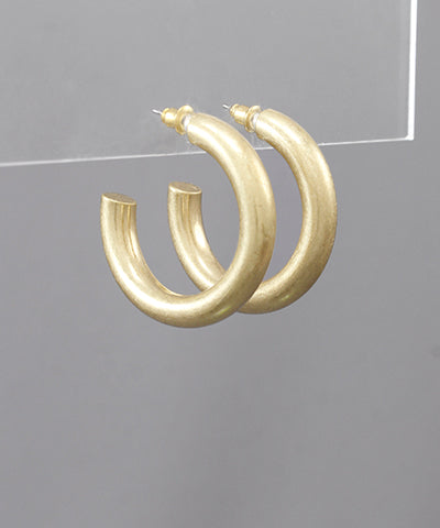 Small Worn Gold Hoops