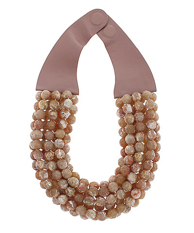 The Multi-Strand  Beaded  Necklace(Brown)