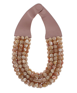 The Multi-Strand  Beaded  Necklace(Brown)