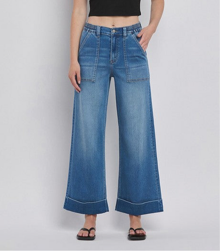 The Kris Wide Leg Cuffed Jean