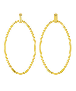 Gold Oval Earrings