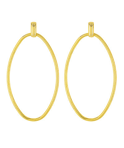 Gold Oval Earrings