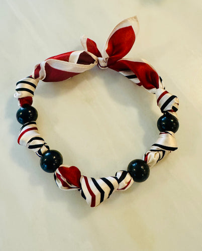 Garnet & Black Scarf Necklace *PREORDER