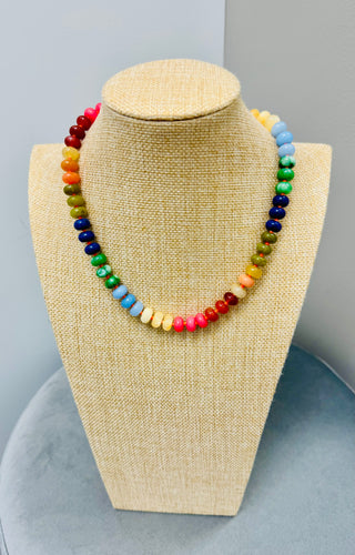 Glass Stone Beaded Multi-colored Necklace