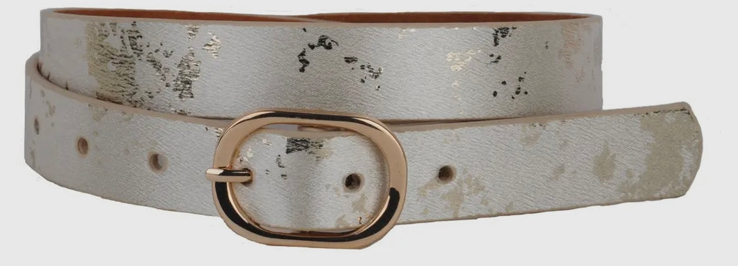 Gold Shimmer Leather Belt
