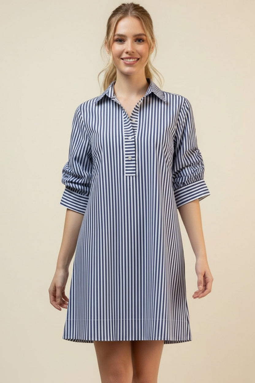 soren long sleeve shirt dress The Soren Dress (Blue) Size Large (12)