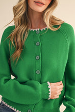 The Hendrix Cardigan (Kelly Green & Pink)