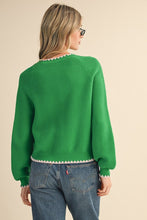 The Hendrix Cardigan (Kelly Green & Pink)