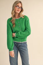 The Hendrix Cardigan (Kelly Green & Pink)