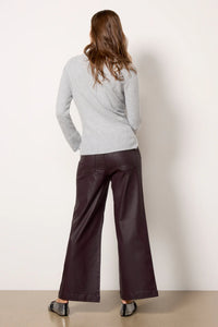 Meg Wide Leg Coated Denim Kut From The Kloth (Chocolate)