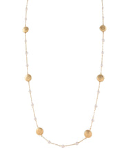 Gold Round & Pearl Long Necklace