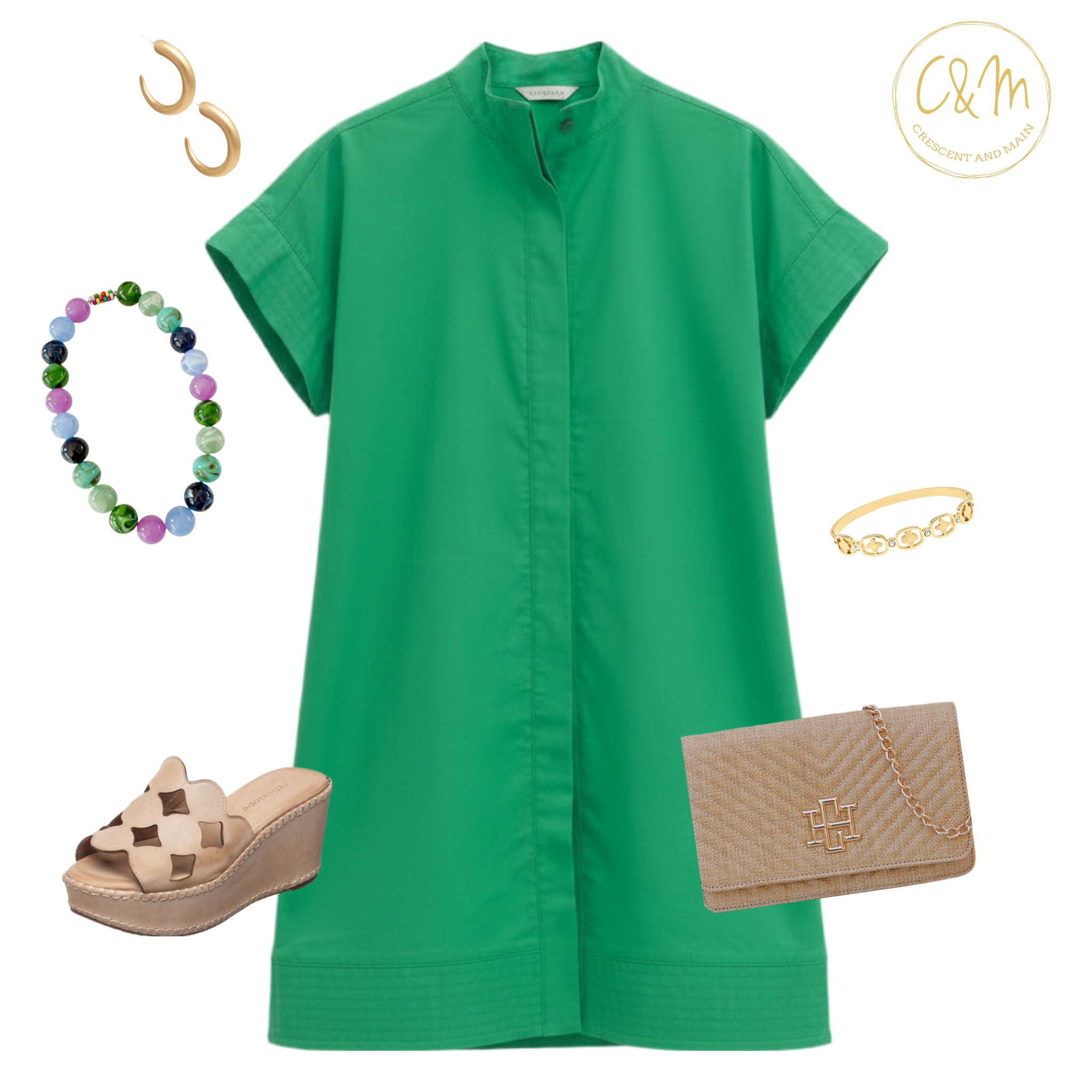 The Brinson Dress (Kelly Green) *Summer Sale 40% off w/code: SUMMER – Crescent and Main