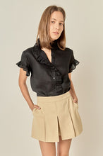 The Mindy Linen Top (Black)