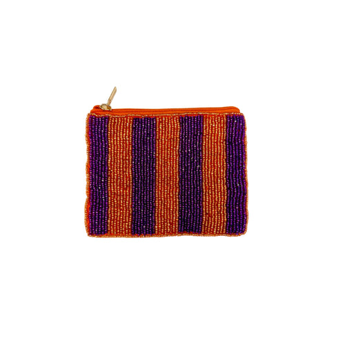 Orange & Purple Beaded Pouch