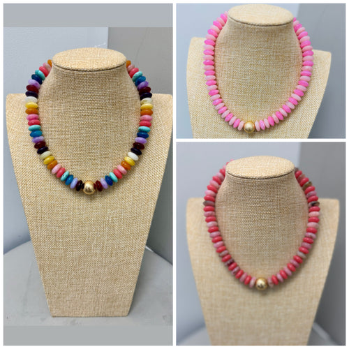 Rondelle Beaded Necklace (3 Color Ways)