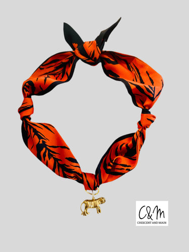 Walking Tiger Scarf Necklace