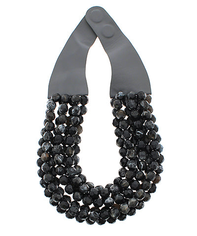 The Multi-Strand  Beaded  Necklace (Black)