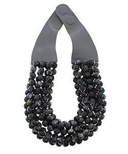 The Multi-Strand  Beaded  Necklace (Black)