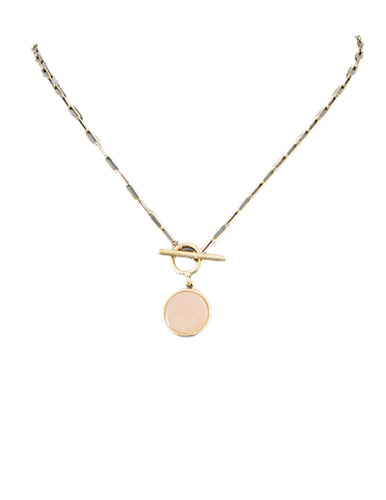 Stone Pendant Paper Clip Necklace