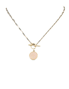 Stone Pendant Paper Clip Necklace