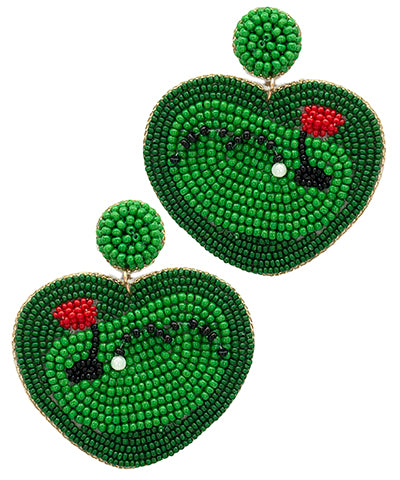 Golf Green Earrings