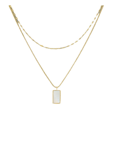 Rectangle pendant Dual Necklace
