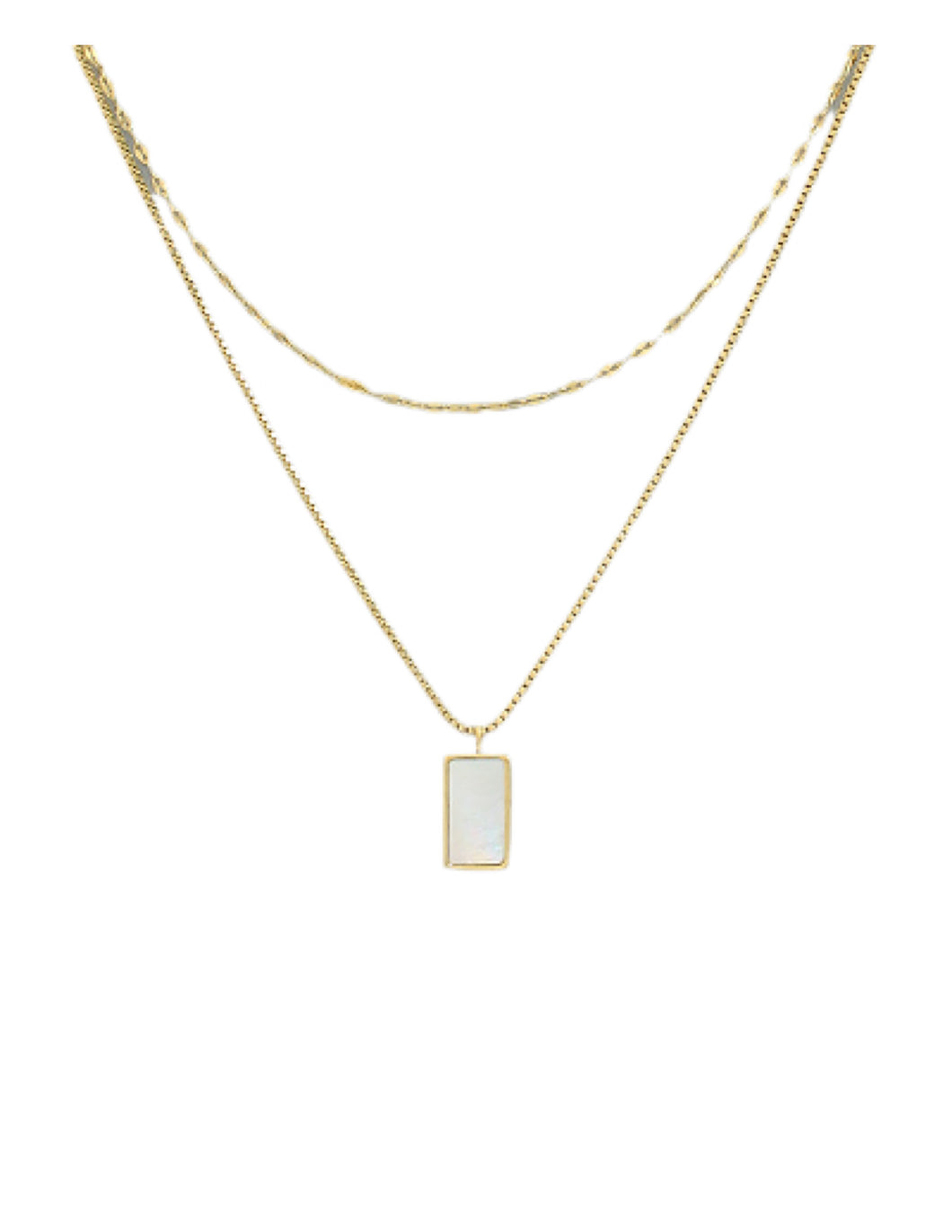 Rectangle pendant Dual Necklace