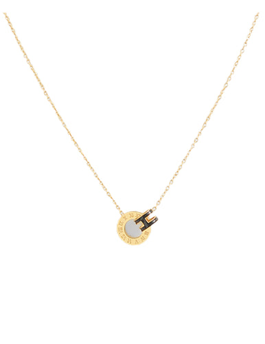 Circle and H interlocking Charm Necklace
