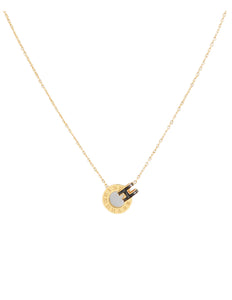 Circle and H interlocking Charm Necklace