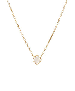 Mother of Pearl Clover Pendant Necklace