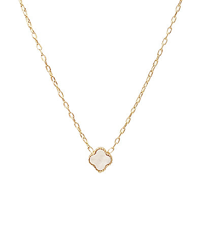 Mother of Pearl Clover Pendant Necklace