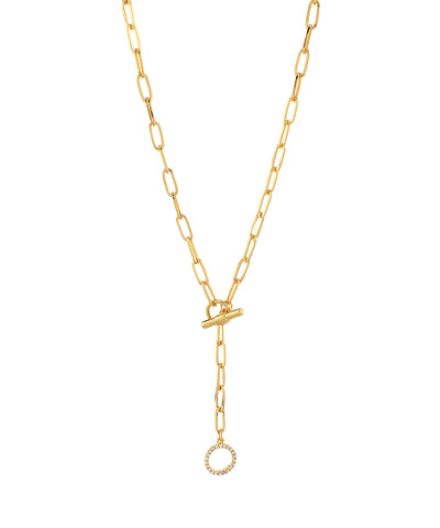 Crystal Ring Paper Clip Y Necklace