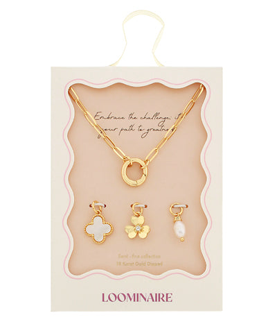 Multi Charm Necklace Set (Clover)