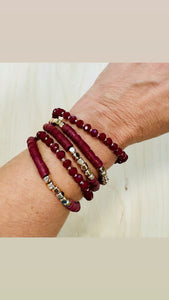 The Garnet Bead Bracelet Set