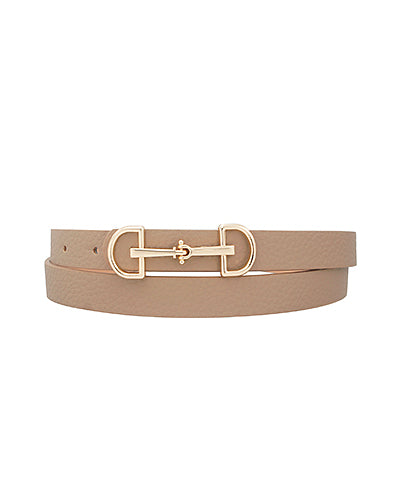 The Thin Horsebit Buckle Belt Taupe The Thin Horsebit Buckle Belt Taupe