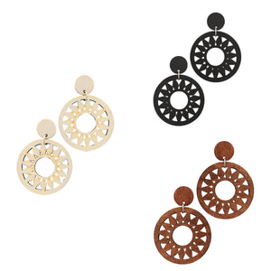 The Wooden Sun Earrings