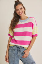 The Parker Sweater (Fuchsia/Lemon)