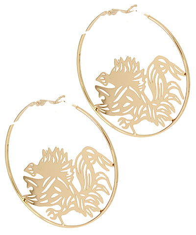 Gamecock Filigree Hoops