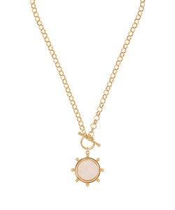 Disk Pendant Toggle Necklace