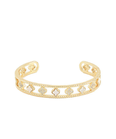 The Pave Clover Cuff