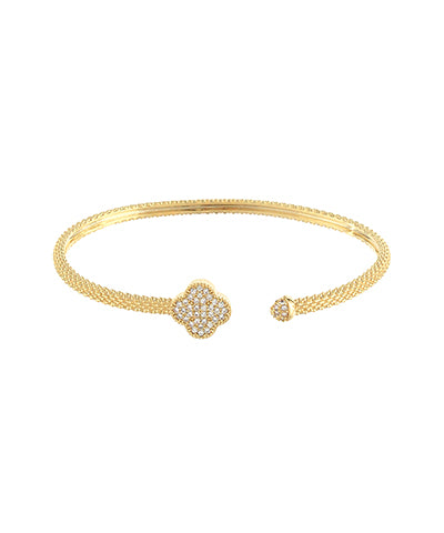 Pave Clover Half Cuff
