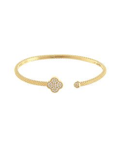 Pave Clover Half Cuff