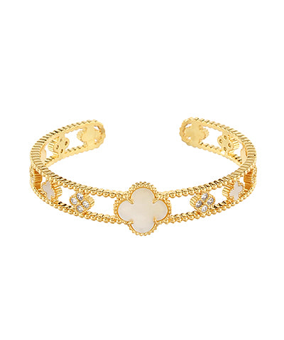 The Clover Mother of Pearl Clover Cuff